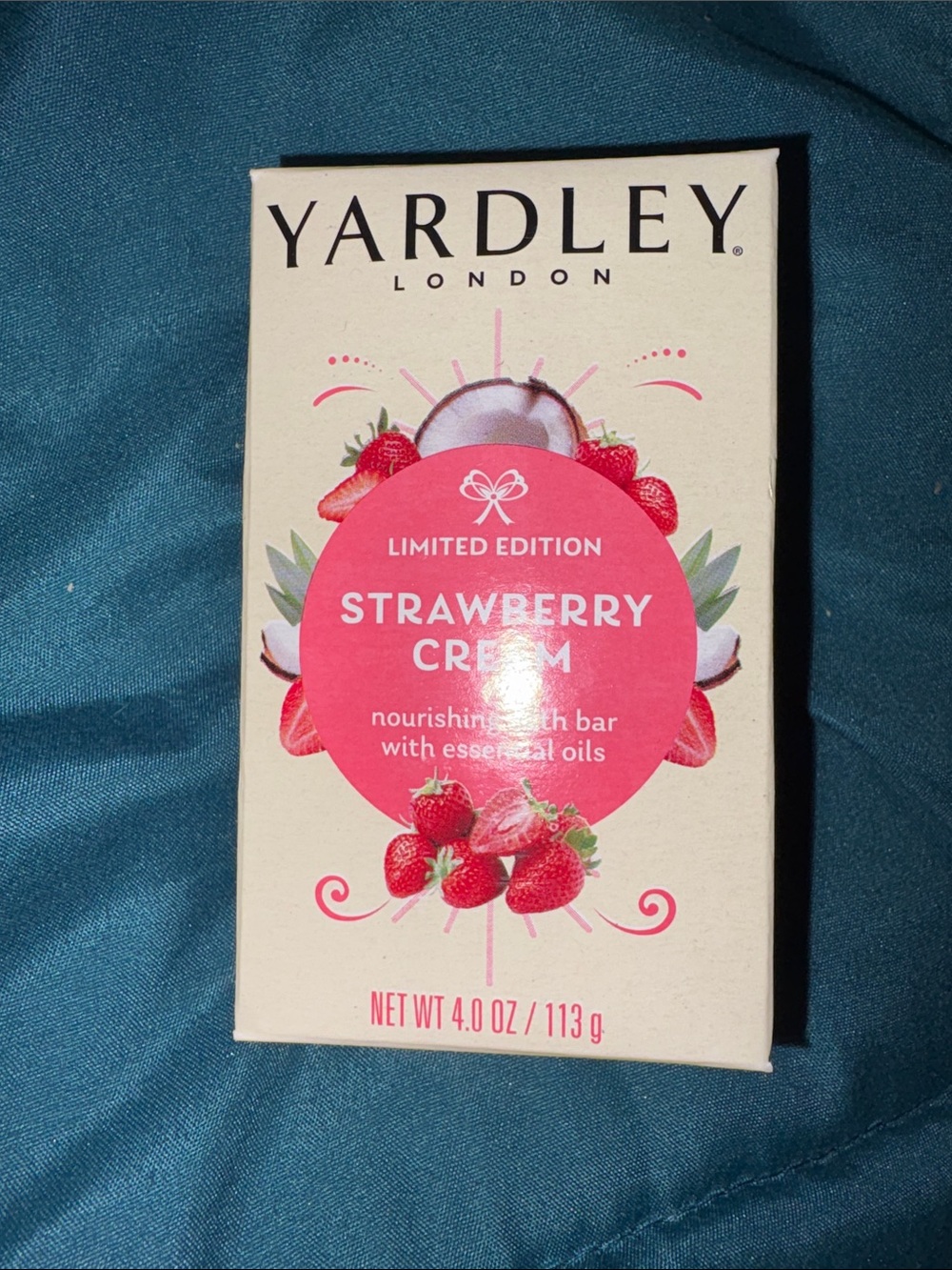 Yardley London Strawberry Cream Soap Bar - Pink & Cream Box 4 oz bar